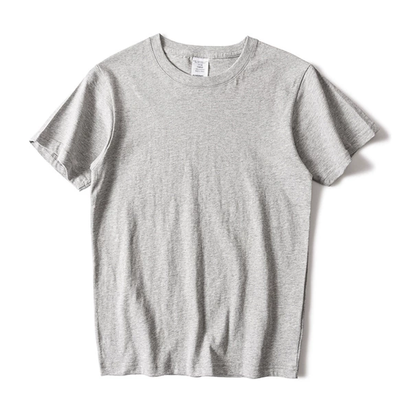 Light gray round neck short-sleeved cotton