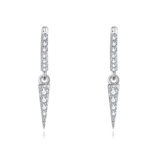 925 Sterling Silver Tapered Earrings for Women, Accessible Luxury Moissanite Design, High-End Earrings, Aliexpress Cross-Border Hot Selling Ins Earrings