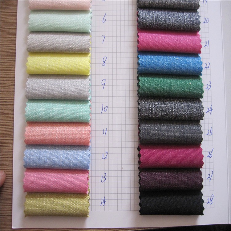 新品时尚面料---双色色织竹节仿麻面料 仿麻竹节弹力布