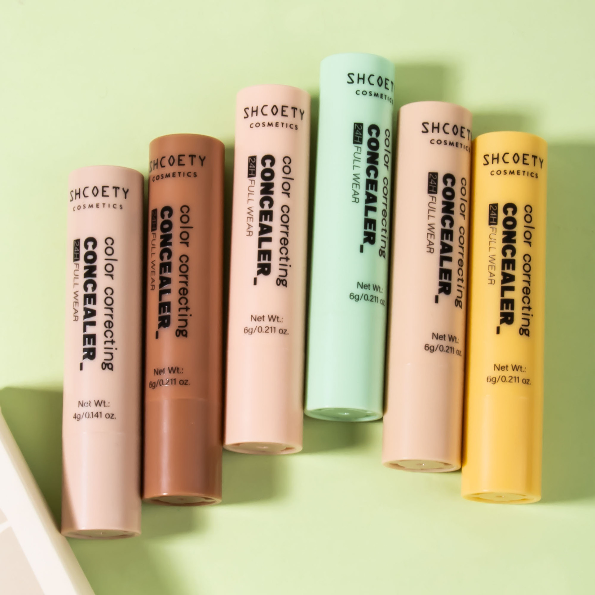 SHCOETY Cross-border Exclusive Rotating Concealer Set 6-color Natural Three-dimensional matte Concealer Stick Facial Contouring pen undefined