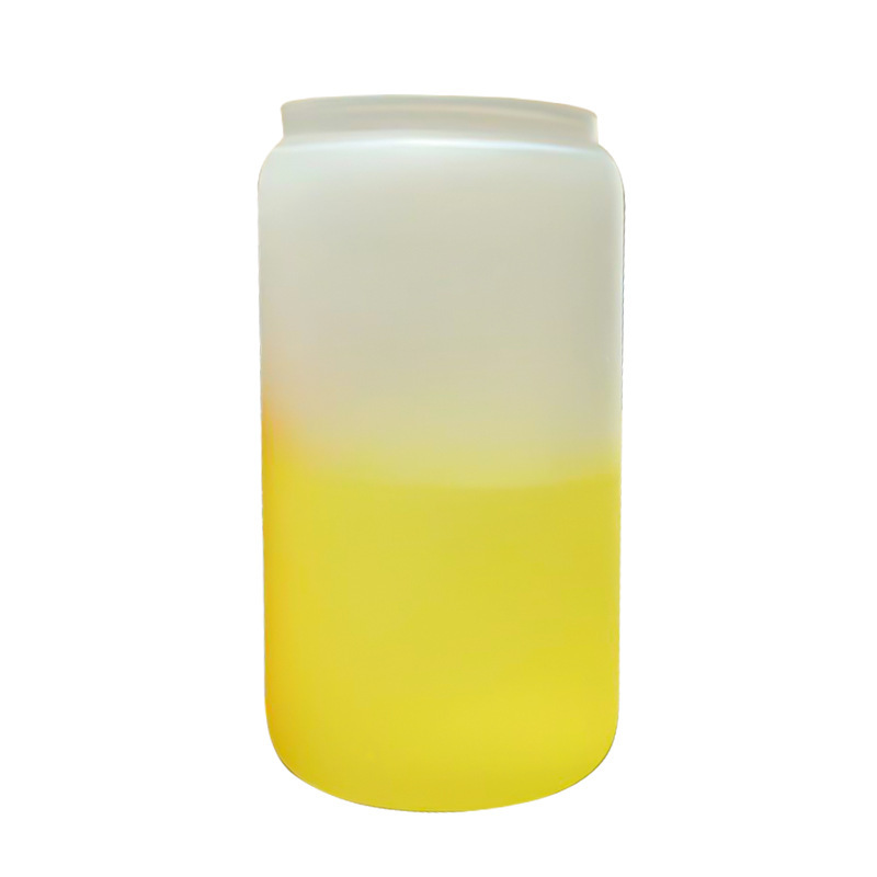 16oz comercio exterior gradiente de color de sublimación de vidrio electrochapado camaleón fluorescente arco iris pintura vidrio taza de agua taza de masón