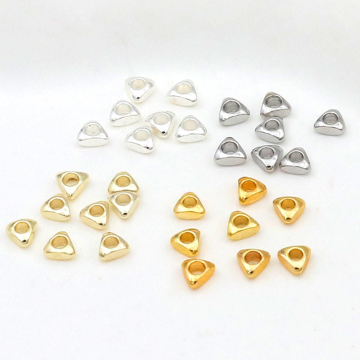 Color-retaining Copper Plated With 18k Real Gold, Silver Spacer Beads,...