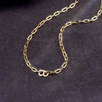 Чистое золото 18K 14K золото цельная цепочка толстые простые золотые буквы B текстура высокого класса Галстуки золотые украшения 11670