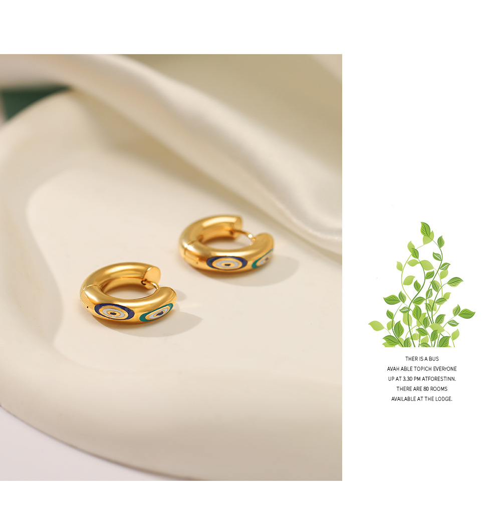 Fashion Devilu0027S Eye Stainless Steel Plating Earrings 1 Pair