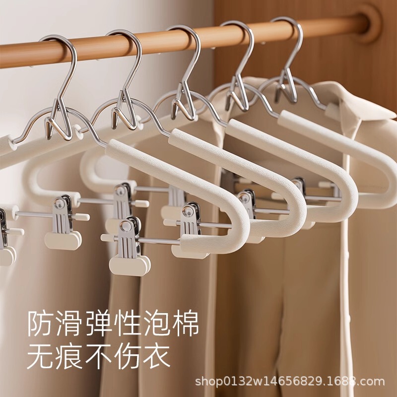 創意連体ハンガーセット一体滑り止め無痕スポンジ服装店漢服一体重ねハンガー卸売り|undefined