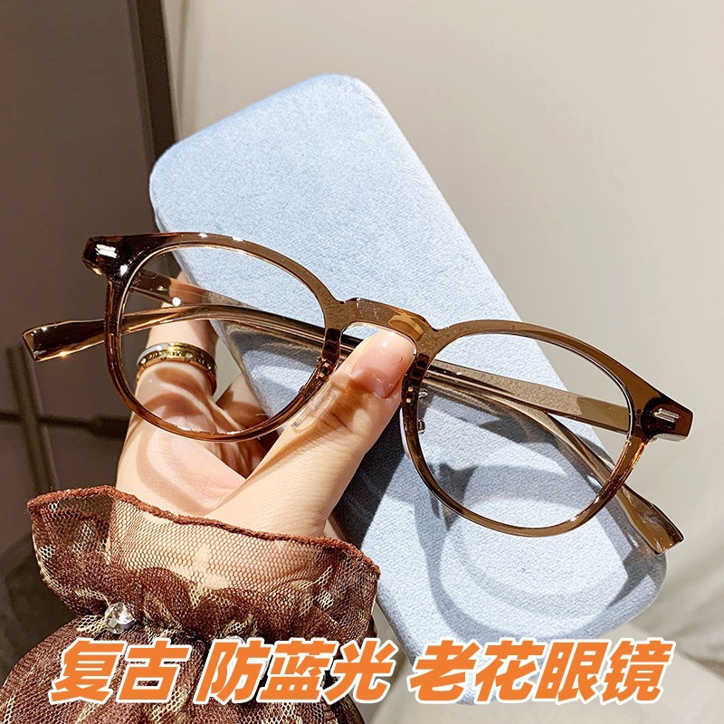 Selección estricta retro pequeño marco redondo anti-Luz Azul gafas de presbicia para mujeres personalidad de la moda HD estilo occidental viejo gafas de presbicia para hombres