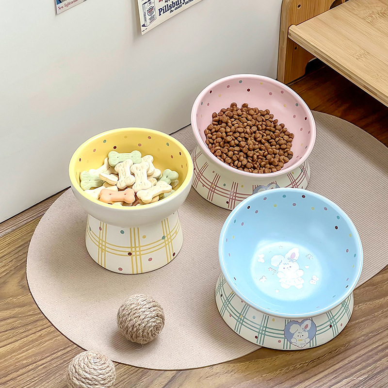 창조적 인 피아노 토끼 시리즈 애완 동물 그릇 귀여운 만화 세라믹 그릇 고양이 그릇 개 음식 그릇 고양이 개 마시는 물 그릇