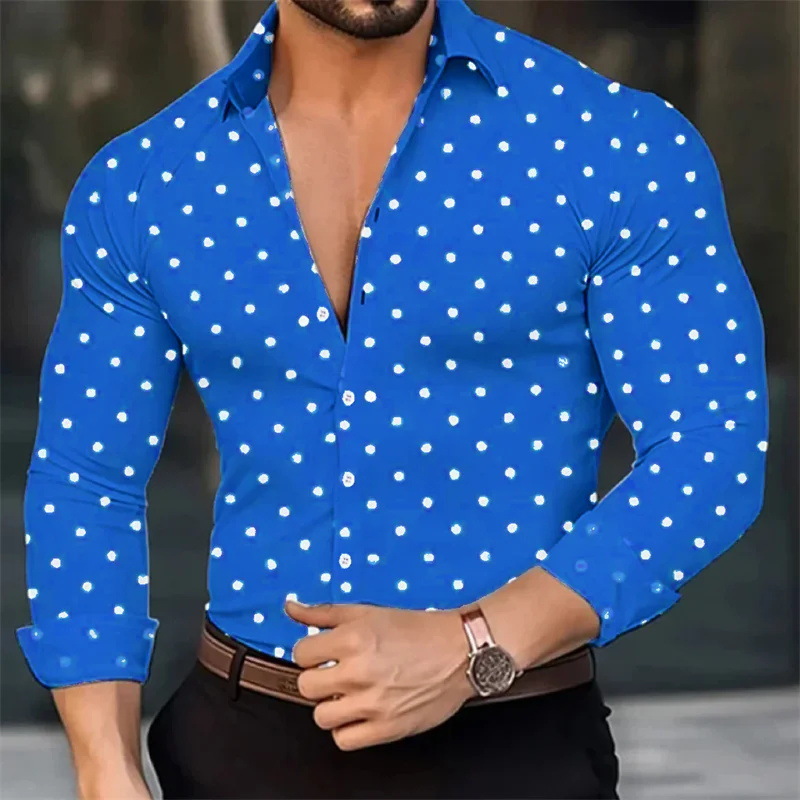 Tendencia de alta calidad simple 2024 hombres otoño suelto todo fósforo camisa de manga larga con botones top MB12