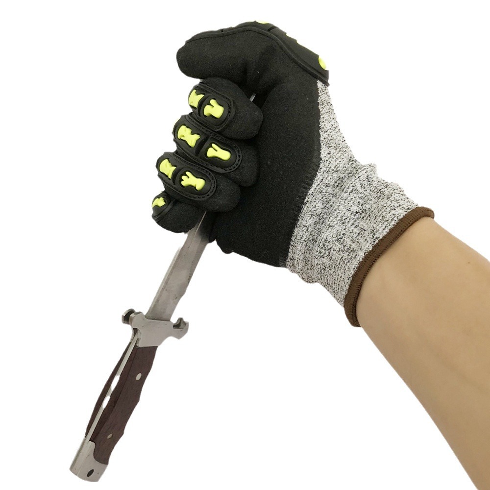 厂家现货防撞减震户外骑行耐磨防切割手套户外作业攀岩TPR手套