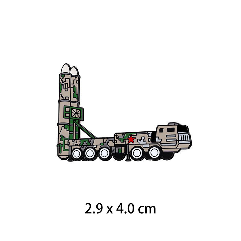 珠海軍事展示会金属バッジ機械式ウルフ HQ-19 地対空ミサイル J-35 戦闘機記念装飾ブローチ|undefined