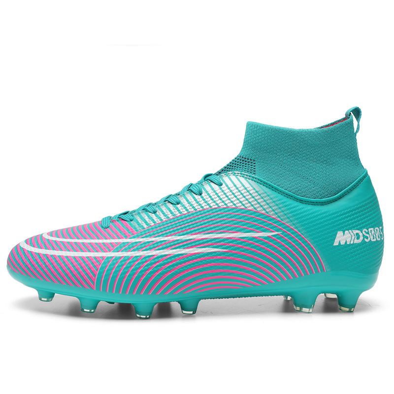 Nueva bota de fútbol de caña alta para hombres y mujeres, para niños, uñas rotas, césped artificial, AG, uñas largas, cuero, juego de pies_voghion.com