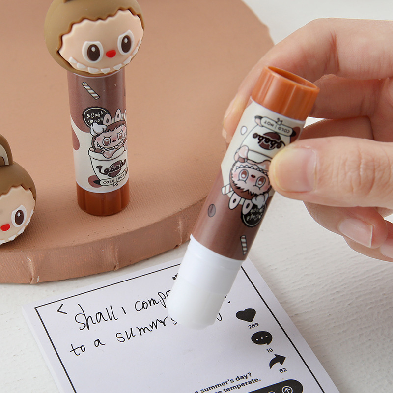 Adhesivo sólido de dibujos animados para niños Kapibala Kindergarten bricolaje hecho a mano palo de pegamento sólido blanco papelería para estudiantes de oficina