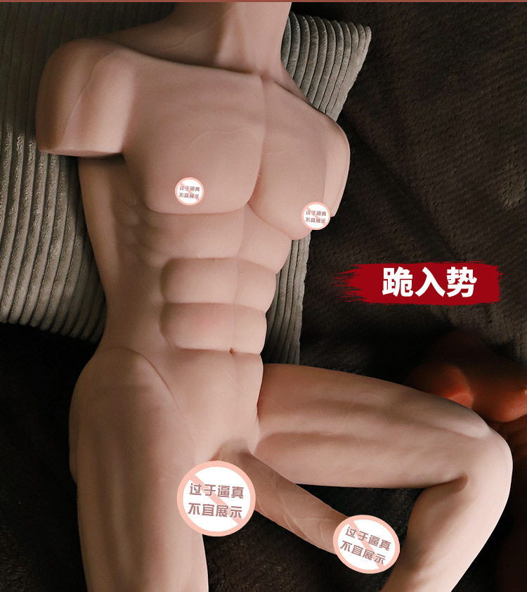 Jiuai Male Silicone Doll with Realistic Penis, Manual Adult Masturbation Device — detail image 24