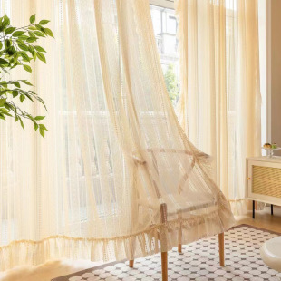 Bohemian Lace Window Screen Transparent Curtain Living Room Bedroom Balcony Finished Cross-border Amazon Lace Finished Yarn