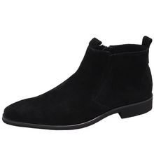 韩版尖头马丁靴男冬季皮靴高帮皮鞋男英伦短靴磨砂反绒皮男靴子