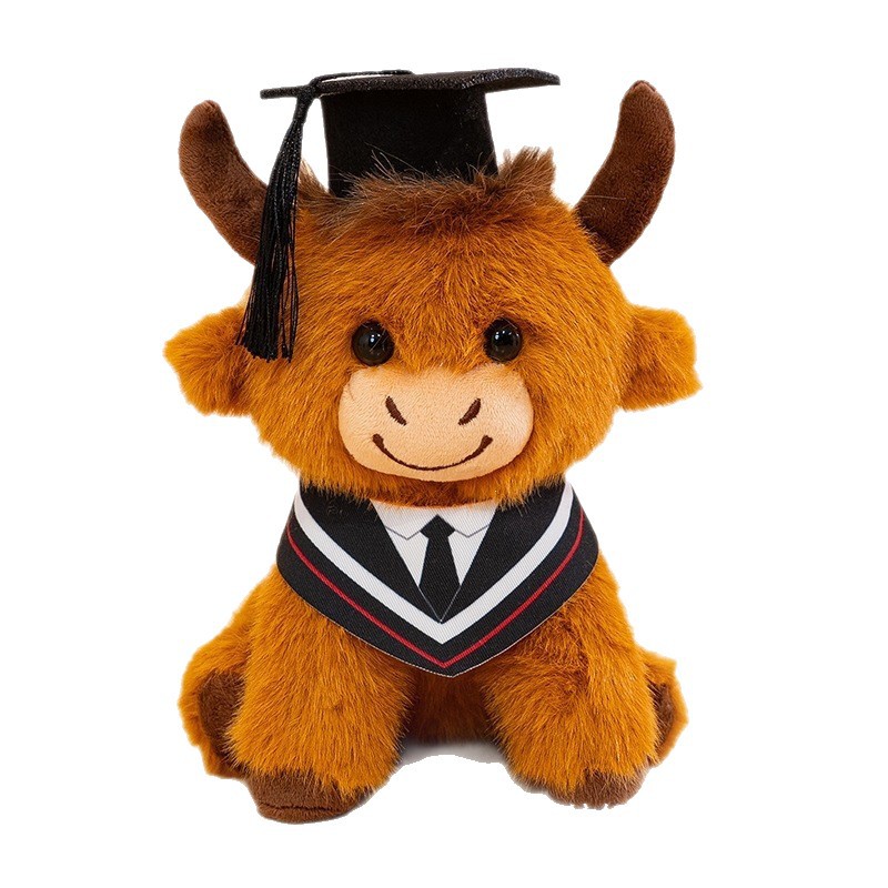 Muñeco de Peluche Vaca Graduación, Franela, Algodón PP, para Graduación, Regalo de Estudiantes image 5