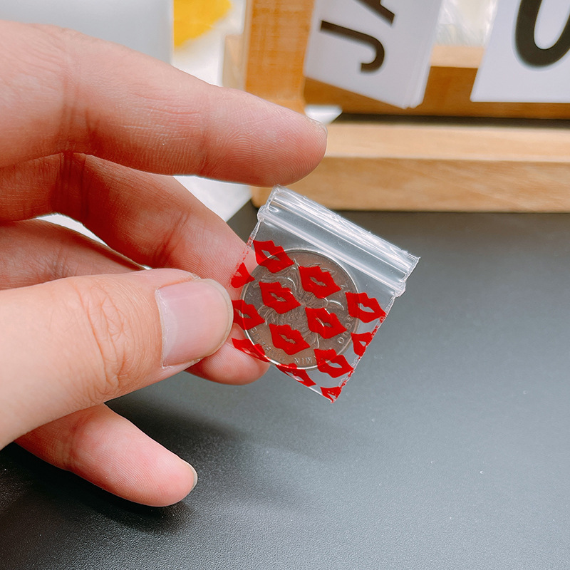 Plástico PE ziplock bolsa lindo tamaño pequeño color Apple impresión mini sellado bolsa transparente bolsa de embalaje bolsa de hueso sellado