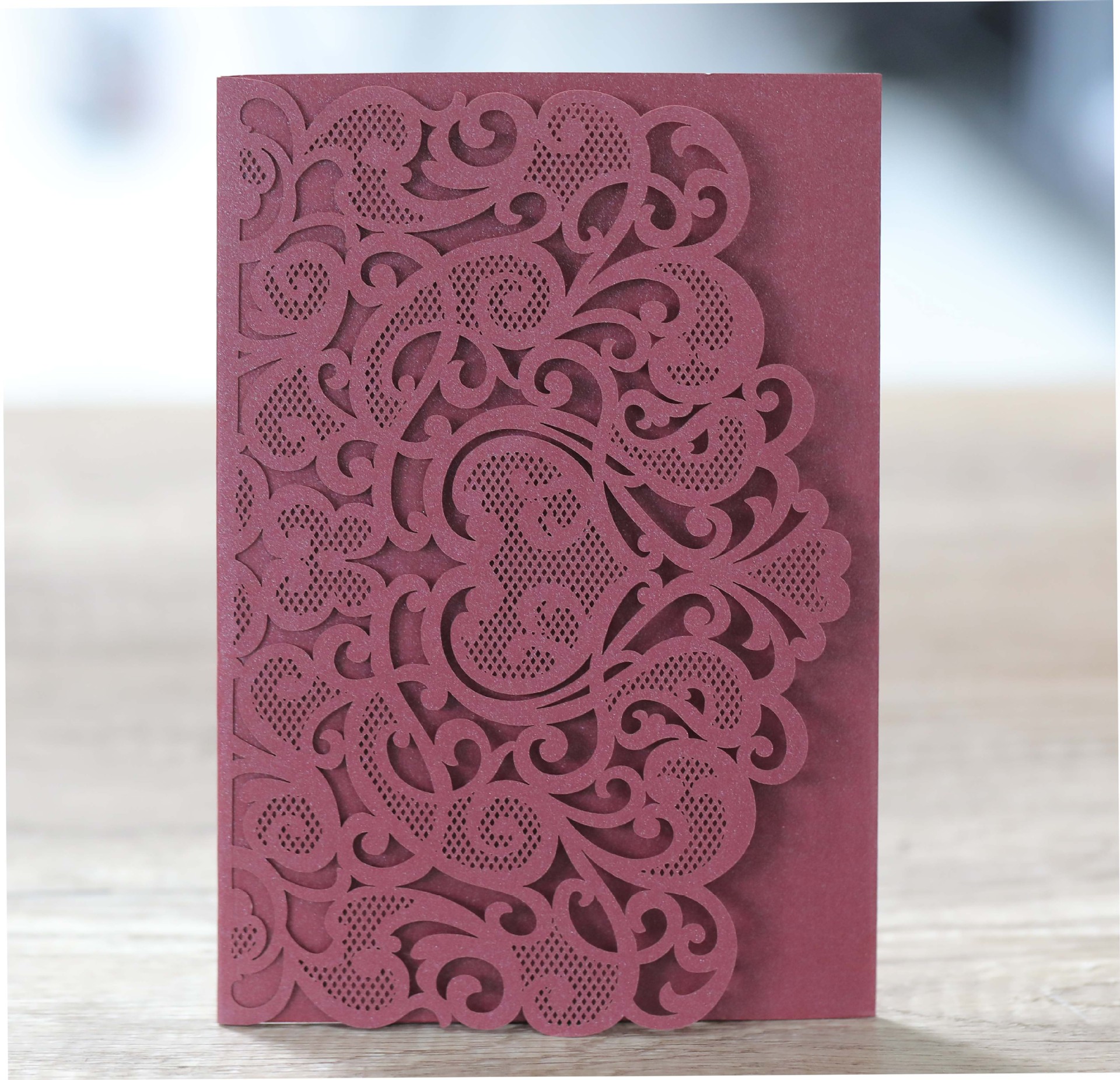 Cute Double Heart Solid Color Iridescent Paper Wedding display picture 5