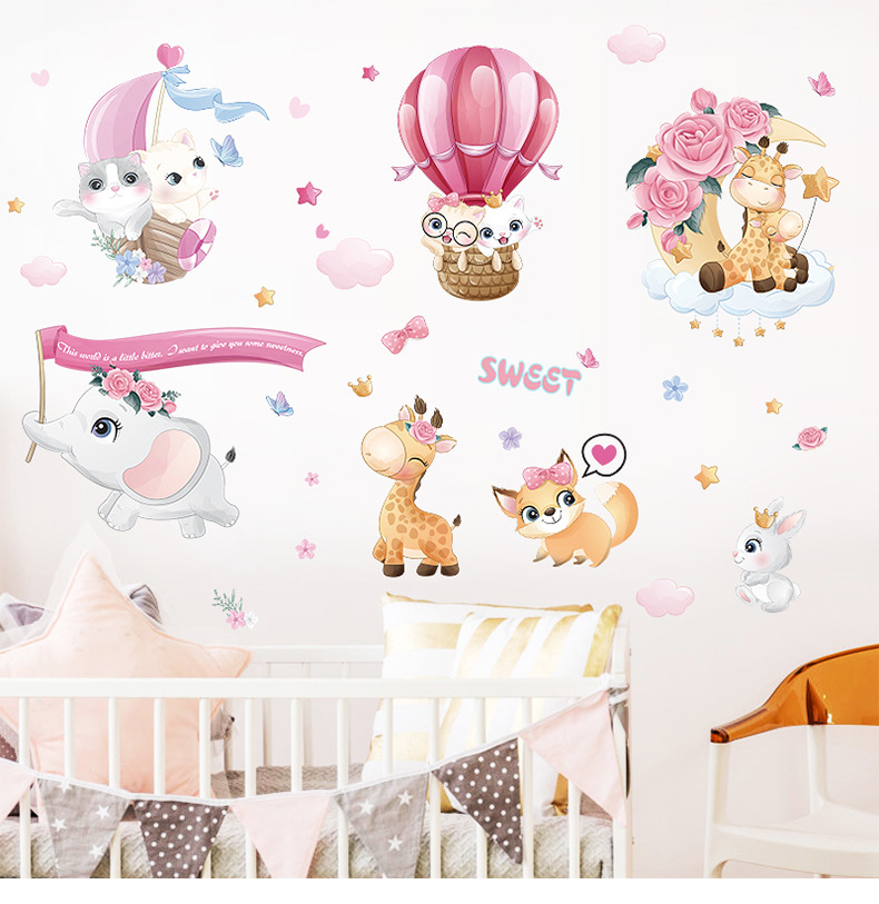 Watercolor Cartoon Cute Wall Sticker display picture 5