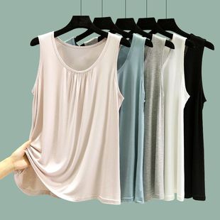 Modal Thin Home Vest Women's Summer Large Size Loose Sleeveless Top Casual Round Neck Inner Suspender Bottoming Shirt