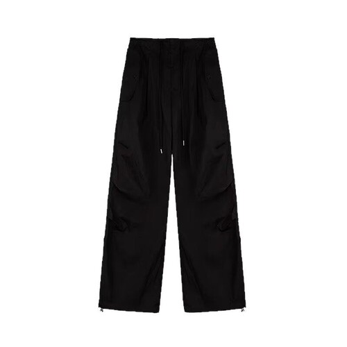 American Retro High Street Workwear Women's Straight Leg Wide Leg Casual Pants 2025 Fashion Trend Instagram Pants