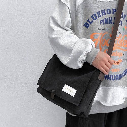 Classic Canvas Mail Carrier Bag, Japanese Workwear Casual Men's Crossbody Bag Retro Instagram Small Shoulder Bag Men's Trendy Brand Laptop Bag