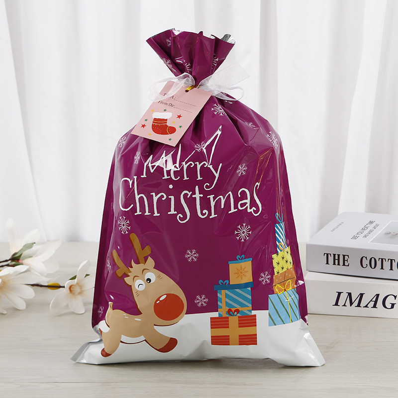 En stock corbata cuerda Navidad caramelo bolsa alce Santa Claus Correa cordón bolsa caramelo bolsa de regalo personalización image 20