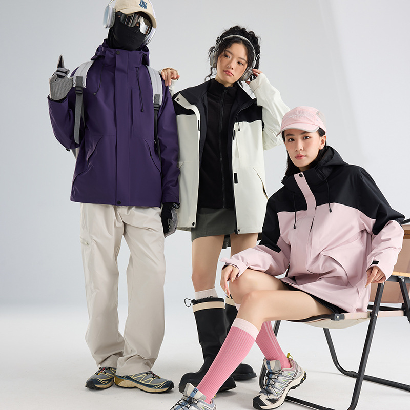 True Full Heat-Sealed Jacket Three-In-One Black Gold Graphene Thermal Liner Two-Piece Set Couple Casual Jacket