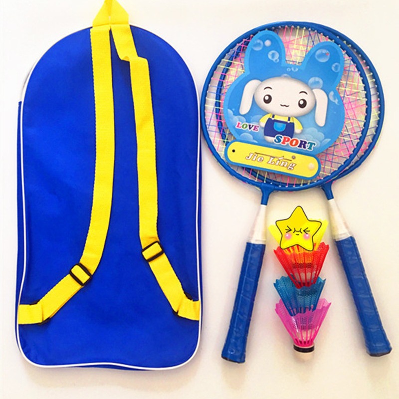 Wholesale children's badminton racket suit 2 pack with bag double sports racket 3-12 years old primary school student badminton racket