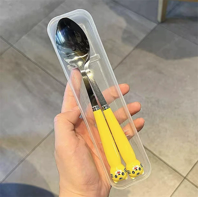 Creative cute brand spoon stainless steel, tableware, handheld high quality set
