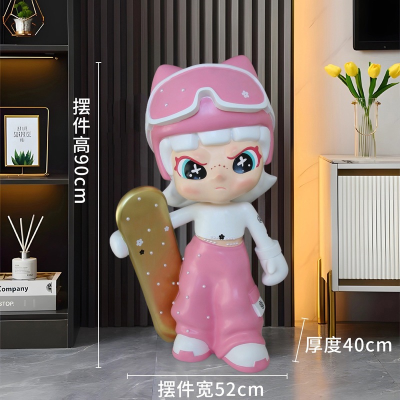 新款滑雪女孩落地潮玩手办可爱摆件女生礼物乔迁开业摆件新家装饰|undefined