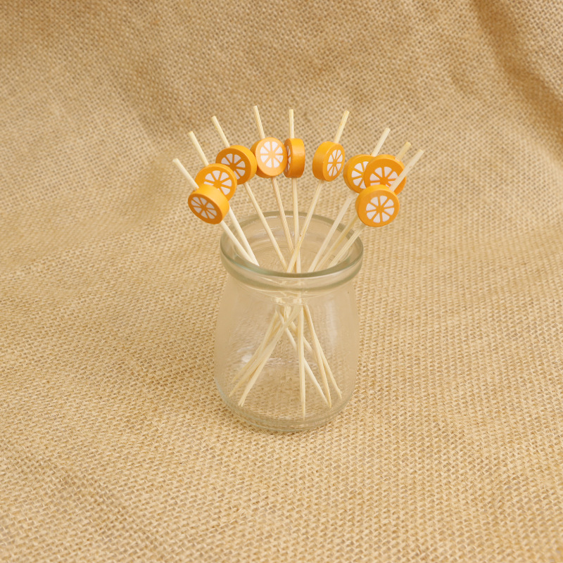 Desechable palo de bambú 12cm cóctel decorativo palo de postre