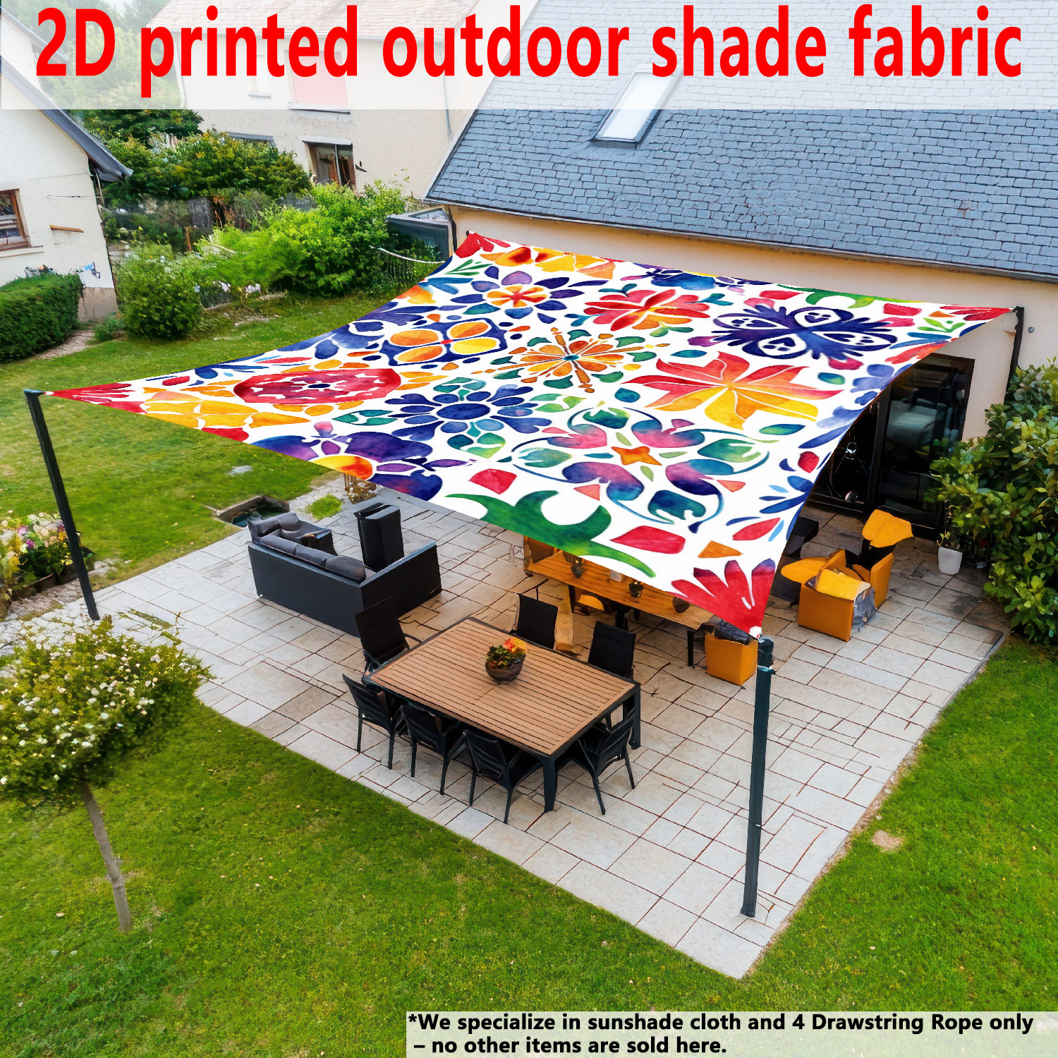 TEMU's popular Bohemian mandala flower sunshade, outdoor canopy, sunshade fabric, cross-border sunshade curtain