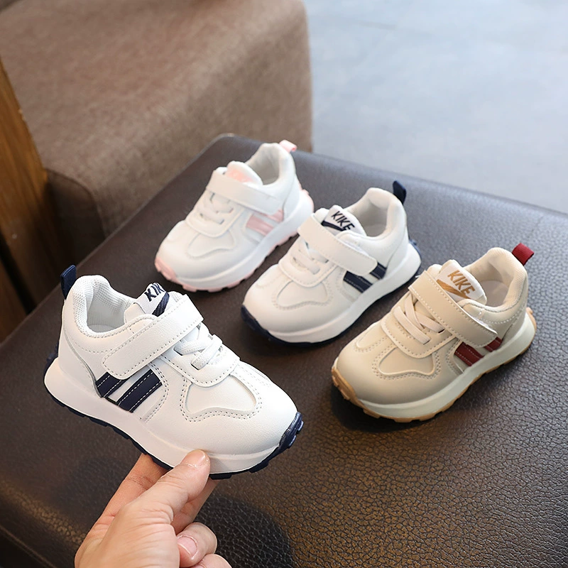 Spring and autumn children's shoes girl vertical strips breathable casual shoes boys fashion sports shoes middle and young children's shoes and shoes student shoes