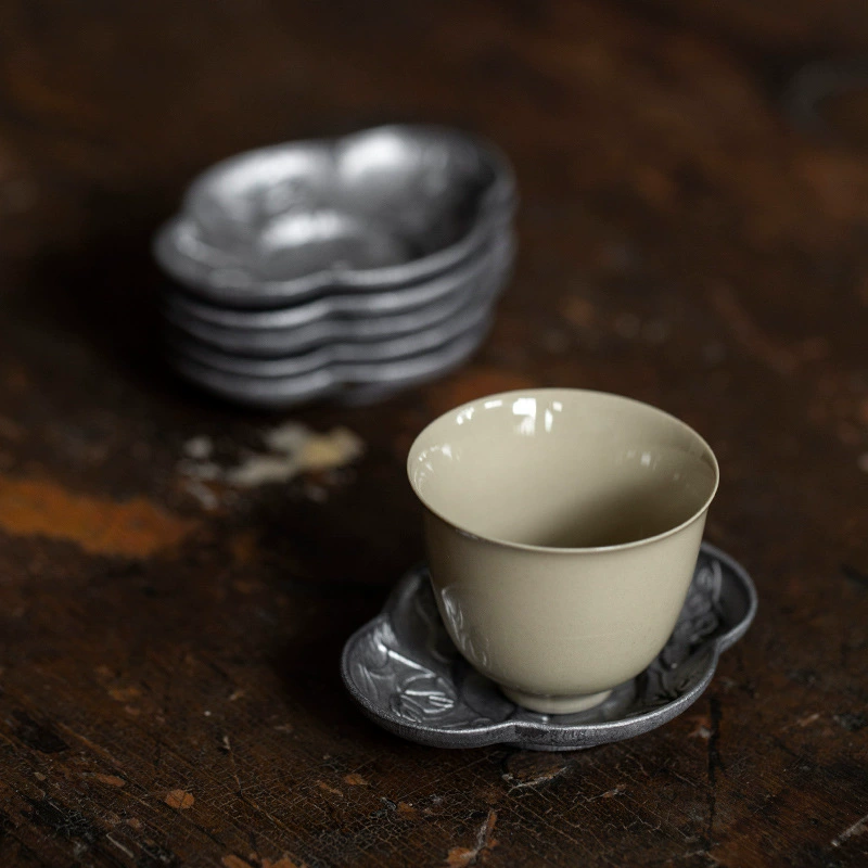 Chinese -style retro pure tin cushion Zen tea tidal heat insulation pad, old old tin tea cup cup cup cup cup cup accessories accessories