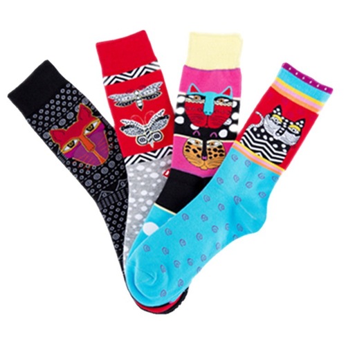 Cross-border autumn and winter new socks cat butterfly pattern socks casual fashion mid-calf trendy socks manufacturer wholesale