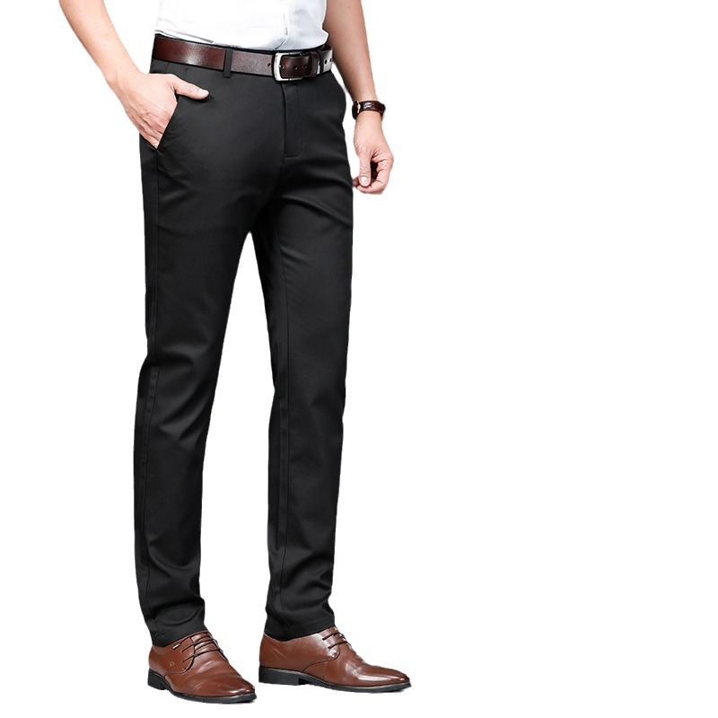 Brand Casual Pants Men's Spring and Summer New Middle-aged Korean Style Slim-fit All-match Trendy Business Casual Tens Cotton Pants