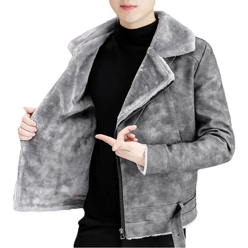 Внешняя торговля, трансграничная осень-зима, новое кожаное пальто, Мужская модная утолщенная мотоциклетная одежда на флисовой подкладке, короткая теплая мужская куртка из искусственной кожи
