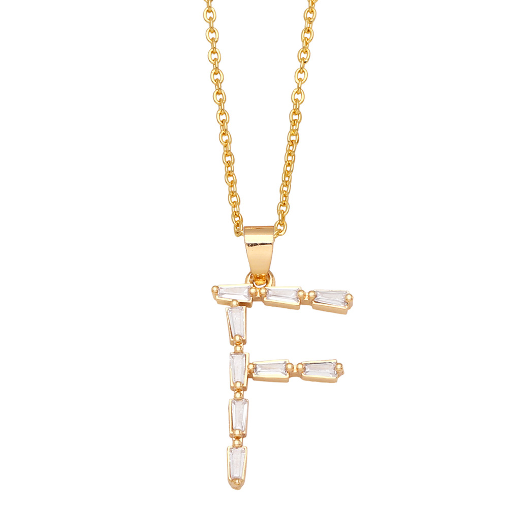 Fashion Letter Copper Inlay Zircon Pendant Necklace 1 Piece