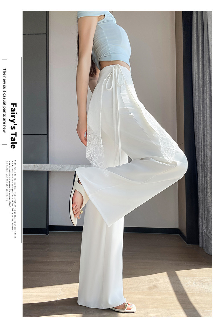 Quần culottes nữ ống rộng cạp cao ren eo phong cách Hàn Quốc — màu đen chi tiết 31