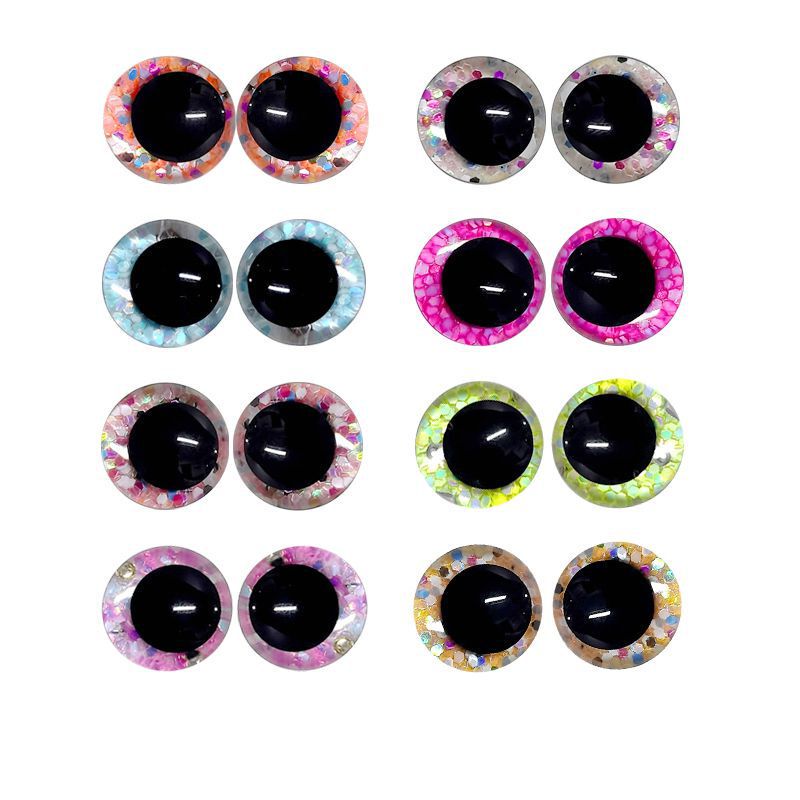 Asymmetrical Pupil Flashing Coarse-Grained 3D Eyes Crooked Eyes Plush Toy Plastic Accessories 3D Eyes Eye Balls Crystal Glitter