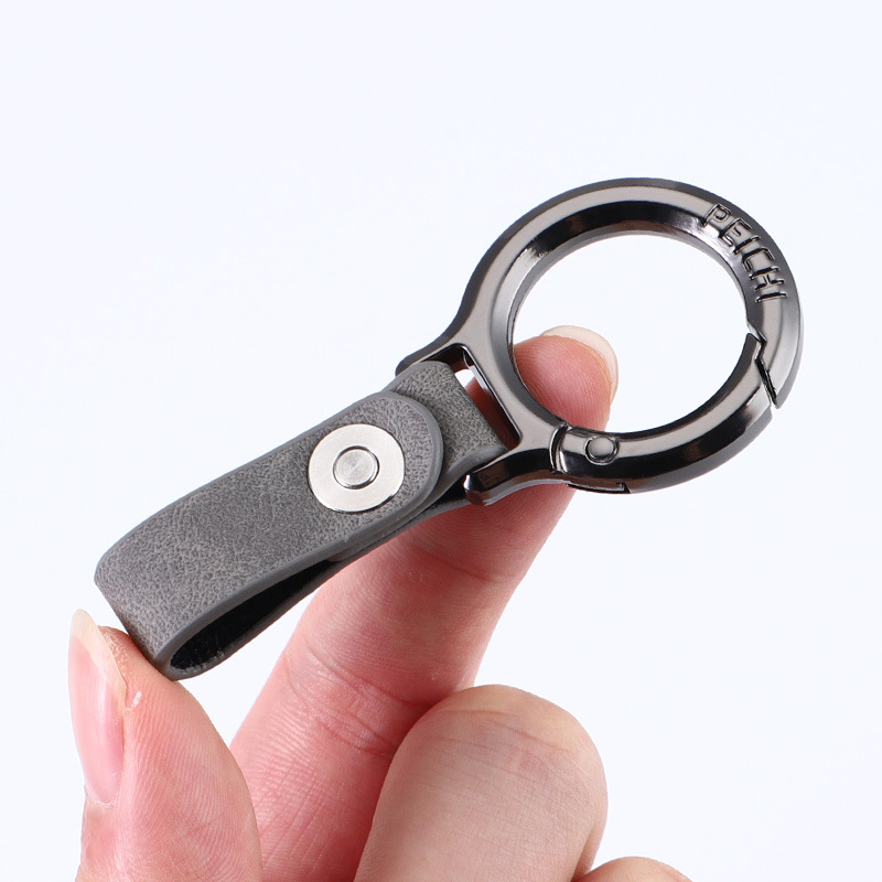 Llavero de coche de negocios transfronterizo llavero de cuero de alta gama para hombre colgante de metal de regalo personalizado simple