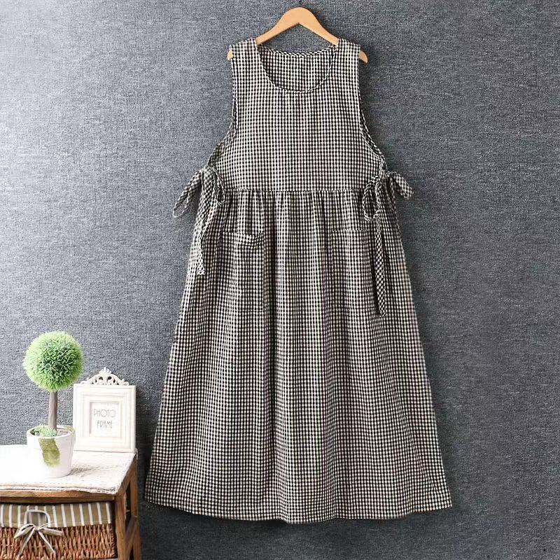 Nuovo grembiule a quadri in cotone stile coreano, grembiule vintage floreale fresco per donna, commercio estero transfrontaliero, vendita all'ingrosso_voghion.com