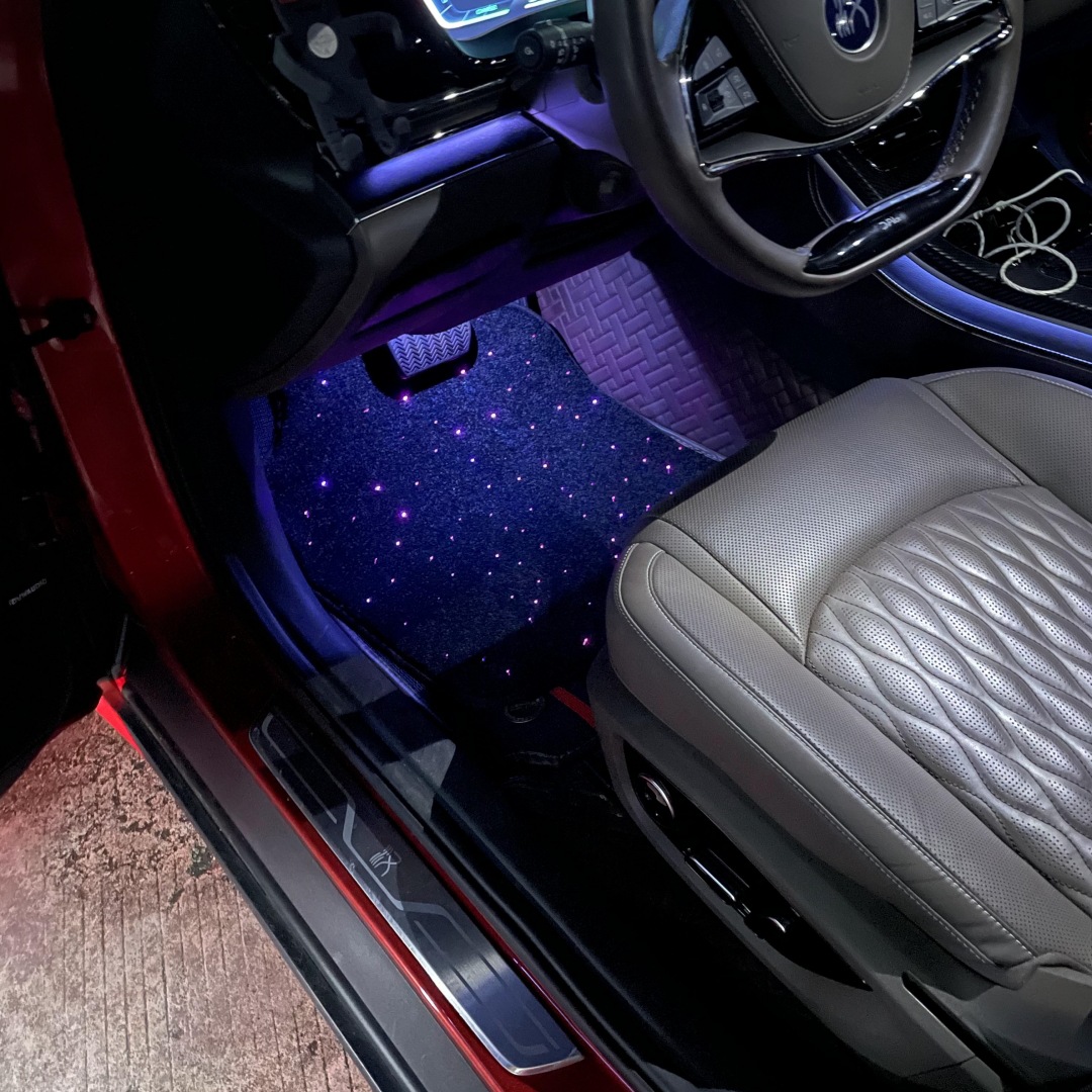 Car mats modified fabric fiber starlight full set car carpet 4 universal fiber starlight car mats