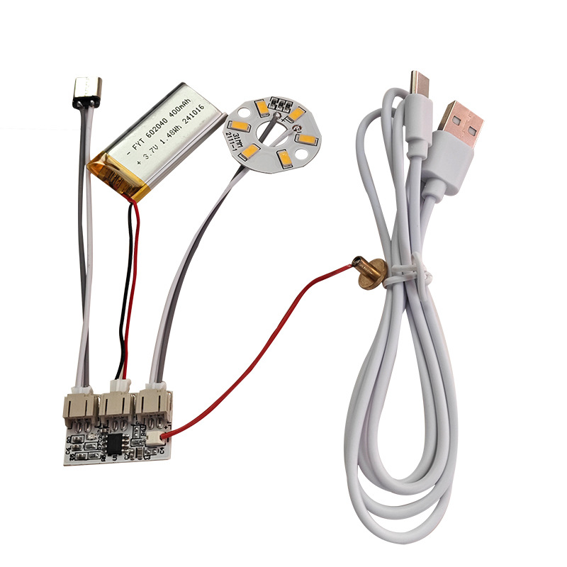 5V single and double color touch dimming variable night light Type-C charging control board led desk lamp module wire-free