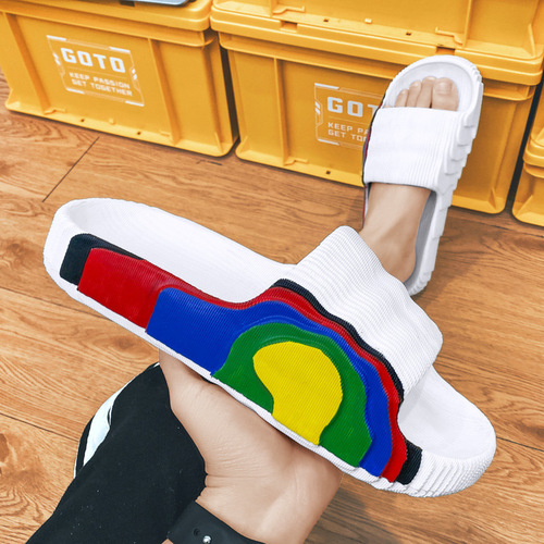 Putian Coconut Slippers Men's Parent-Child Shoes Large Size Beach Shoes Couples Outerwear One-Word Flop Foreign Trade Home Kanye Slippers