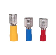 冷压端子FDD铜镀锡0.4厚红色蓝色黄色对接端子