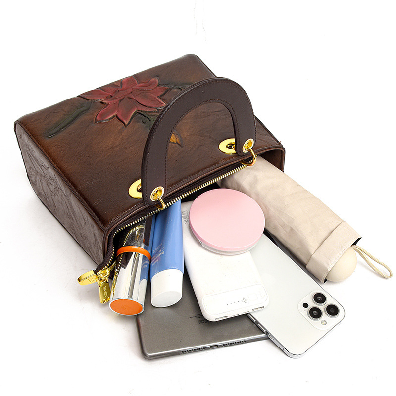 Lujo ligero de alta calidad retro nacional china en el estilo de la madre mayor bolso de moda de mujer portátil de hombro inclinado bolso de princesa