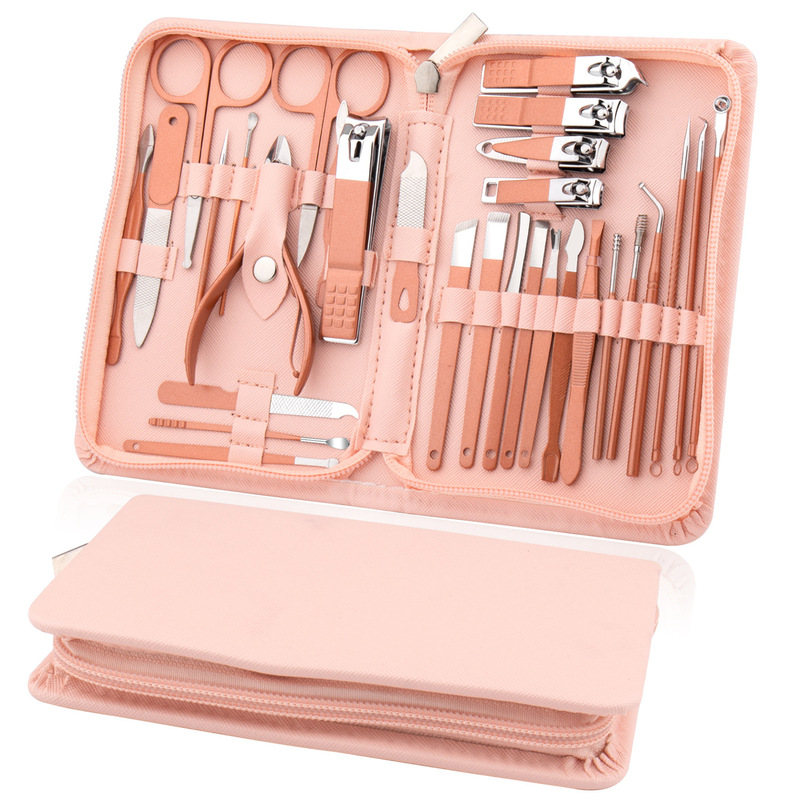 Cross-border nail clippers zipper 30-piece suit exfoliating eyebrow scissors manicure tools suit Cross-border nail clippers zipper 30-piece suit exfoliating eyebrow scissors manicure tools suit