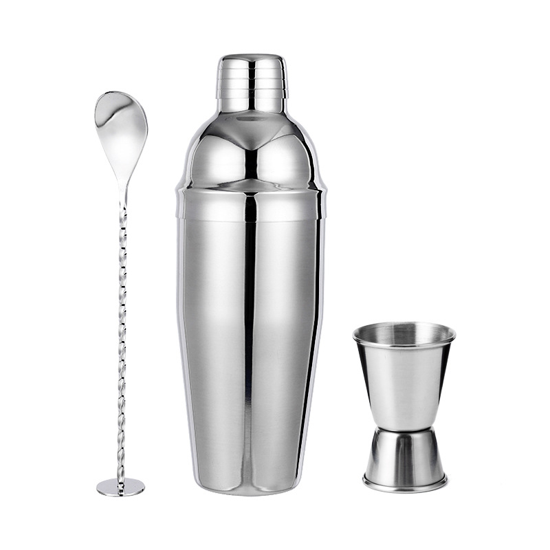 Nuevo traje de herramienta de coctelera de acero inoxidable transfronterizo conjunto de 3 piezas coctelera Shaker